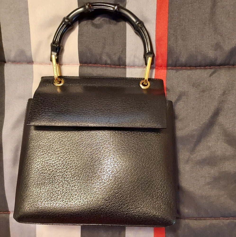 Black Bamboo handle Vintage small Gucci purse